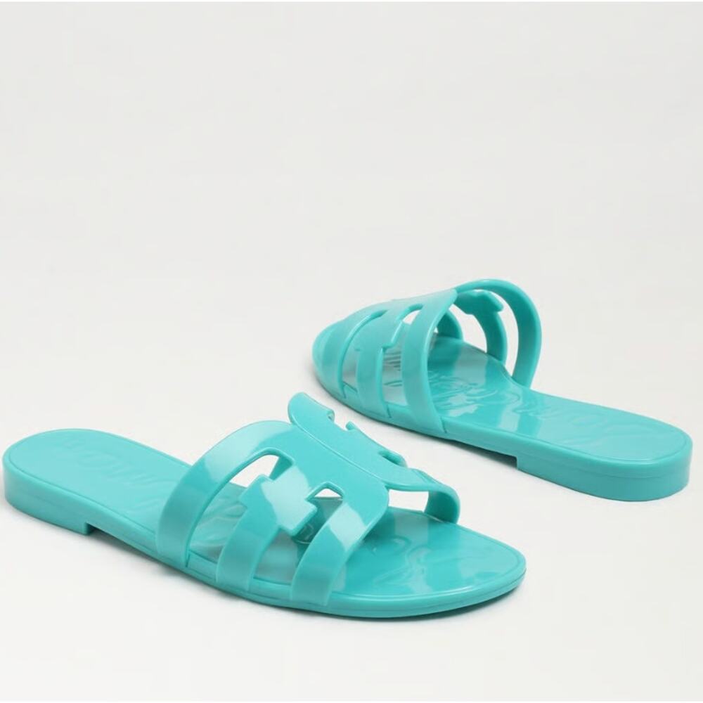 Sam Edelman Blue Jelly Flat Sandals Size 6 - Picture 5 of 5